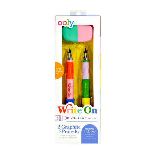 Write On: Graphite Pencils + Eraser (3 PC Set)