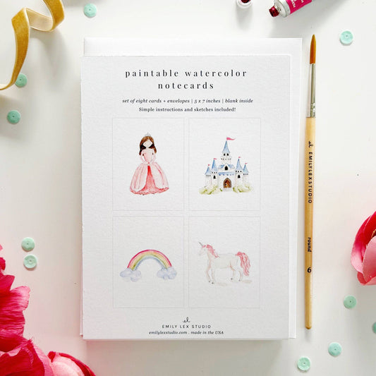 Emily Lex Studio Fairytale Paintable Watercolor Notecard Set