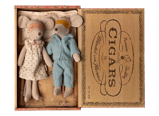 Mum and Dad Mice in a Cigar box