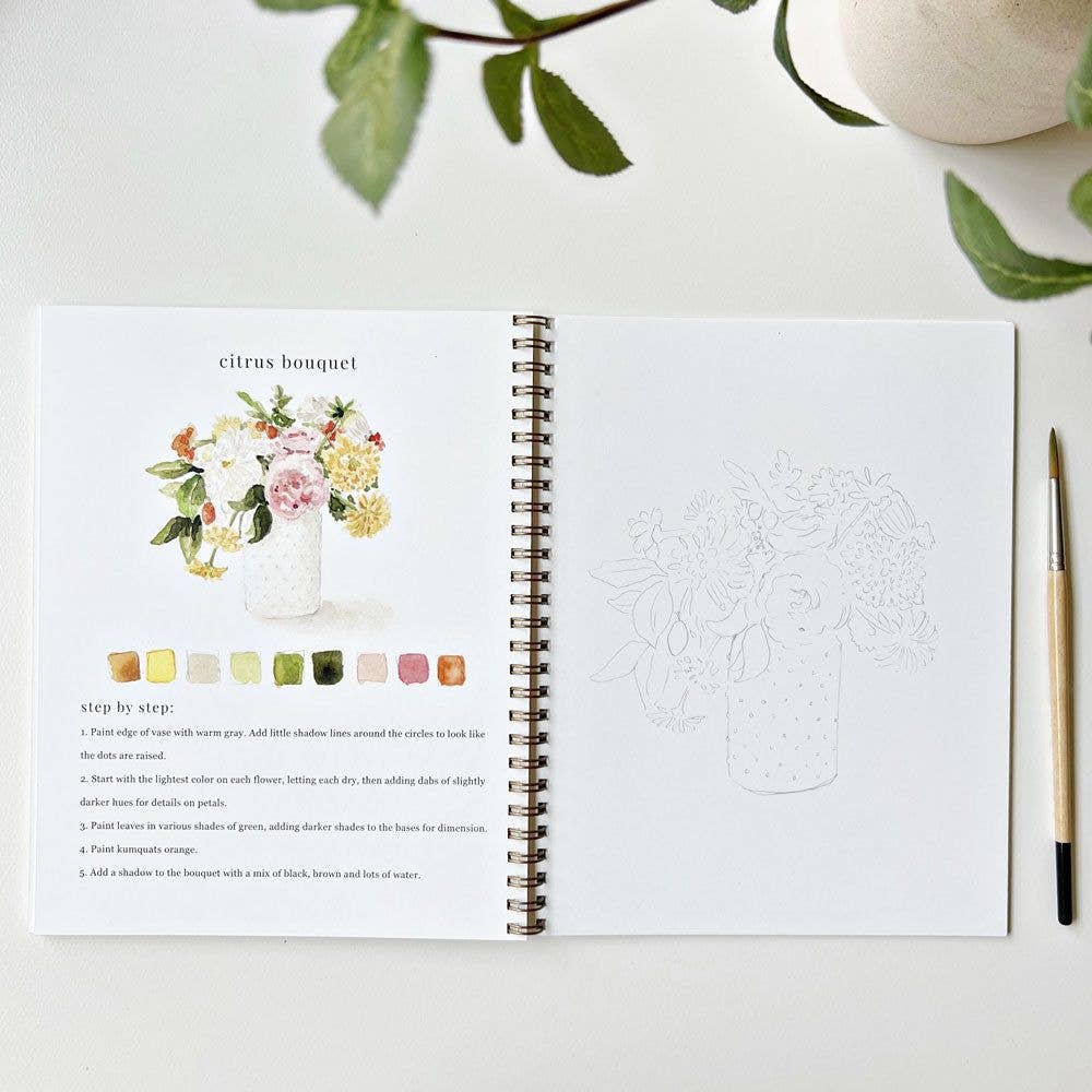 bouquets watercolor workbook