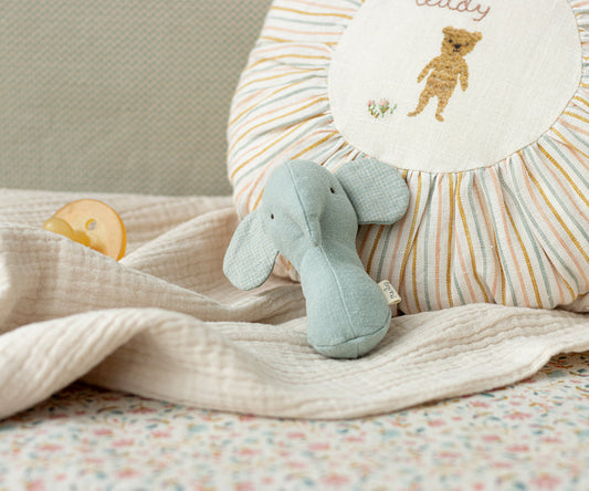 Lullaby friends, Elephant rattle- Light dusty blue