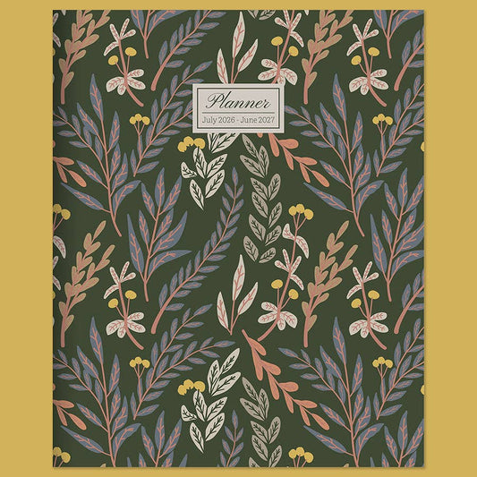 July 2026 - June 2027 Trailing Blooms Medium Monthly Planner