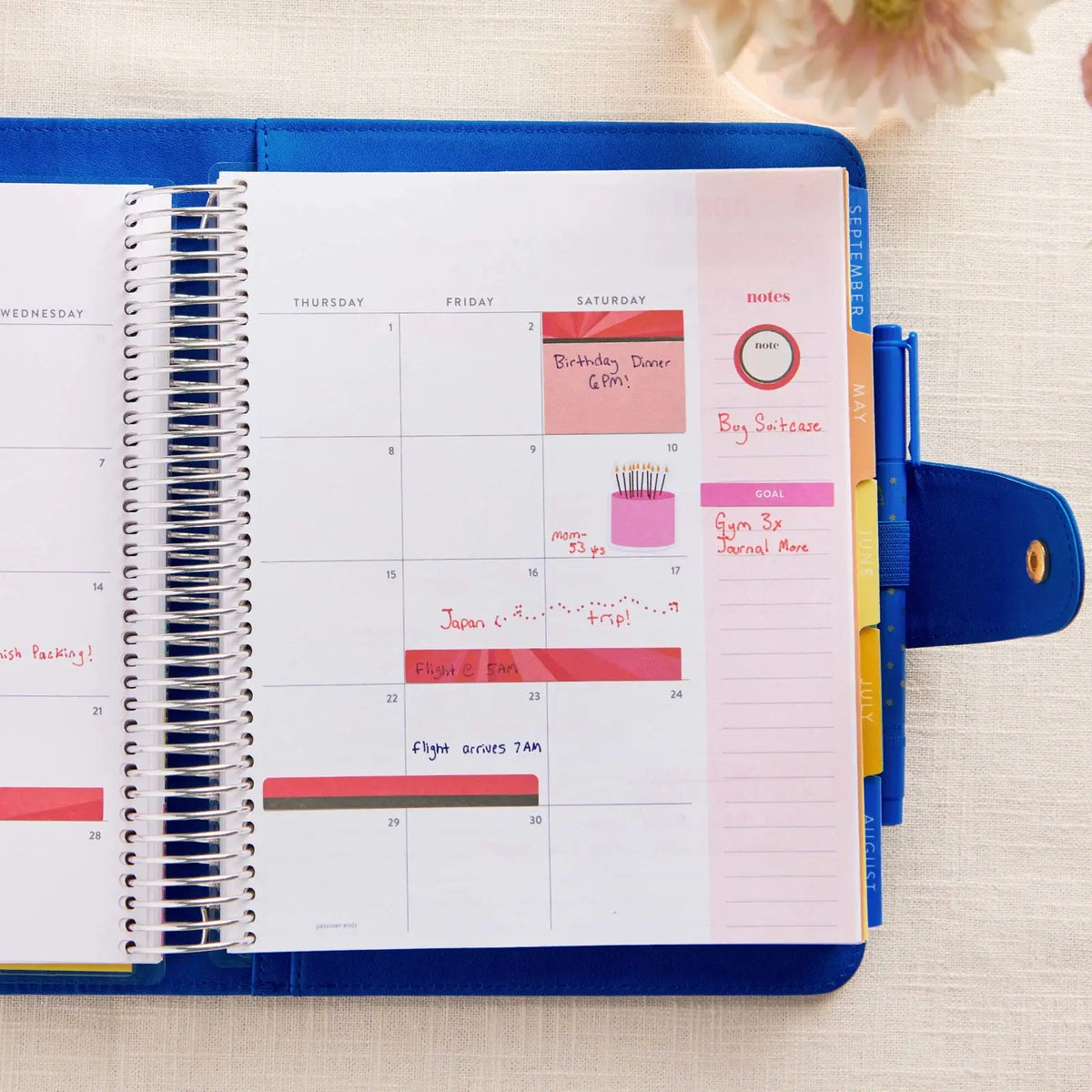 7x9 Clear Planner Folio - Royal Blue