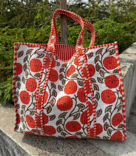 Cotton Quilted Tote Bag