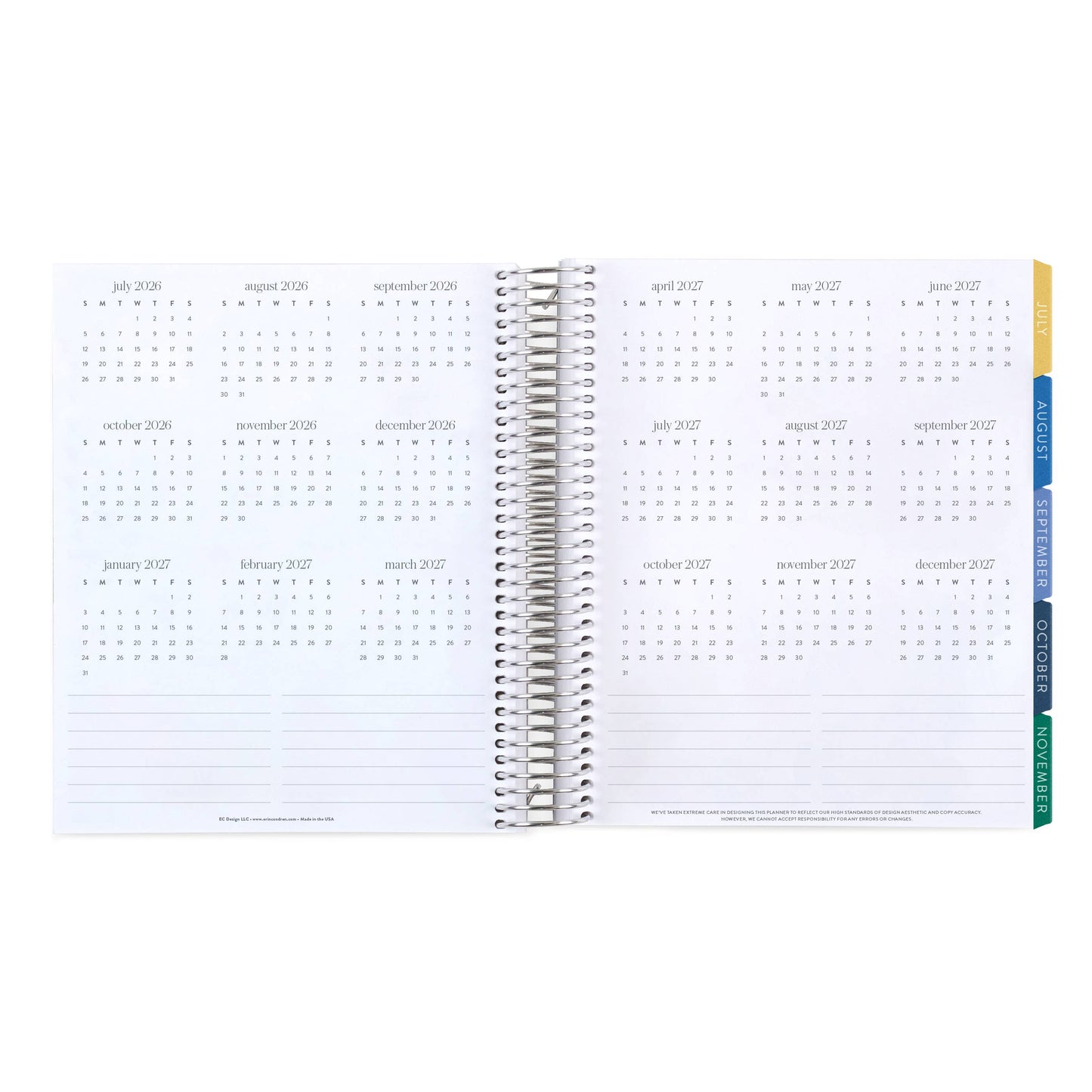 7x9 Coiled Academic Planner - Crochet Brights