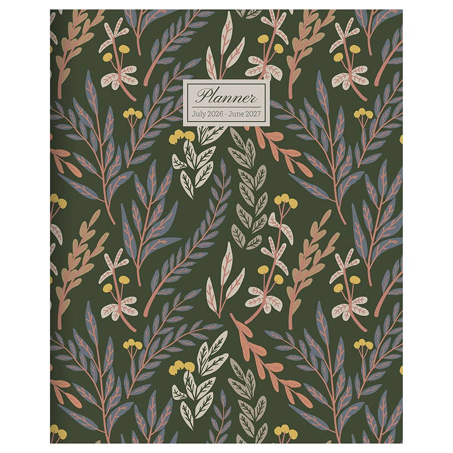July 2026 - June 2027 Trailing Blooms Medium Monthly Planner