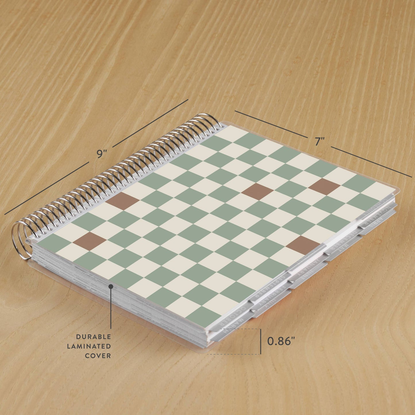 7x9 Coiled Academic Planner - Simple Checkered cover