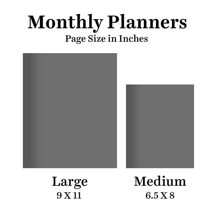 July 2026 - June 2027 Trailing Blooms Medium Monthly Planner