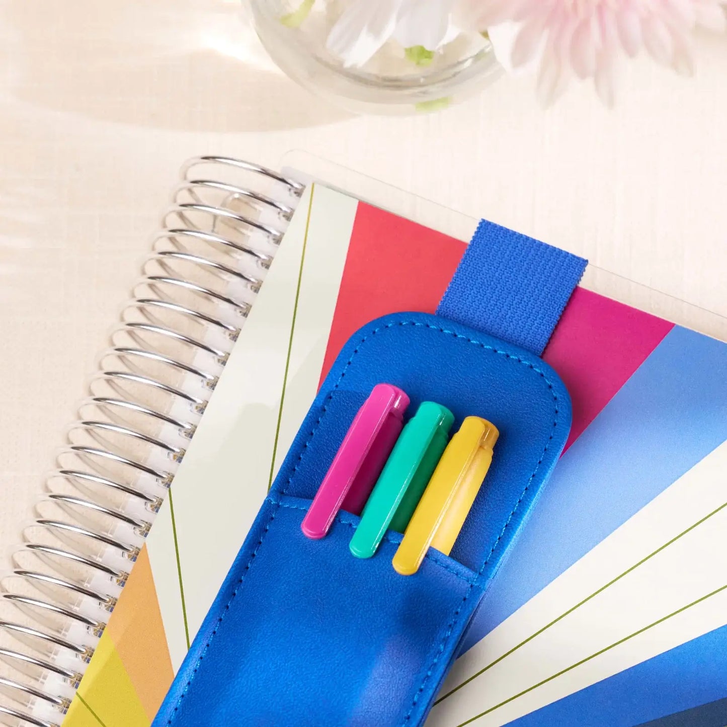 Adjustable Elastic Band Pen Holder - Royal Blue