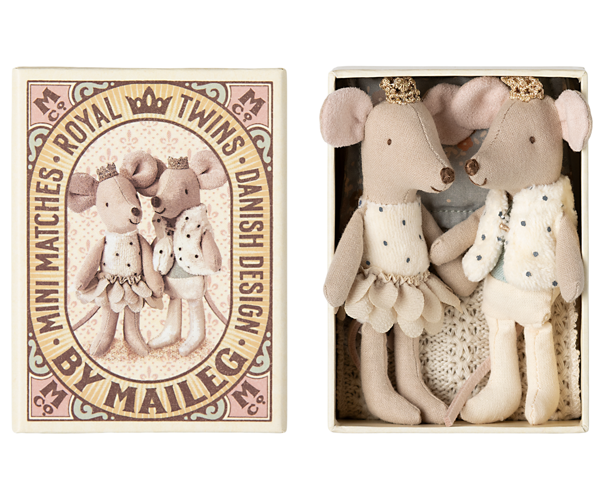 Royal Twin Mice- Little sister and Little brother in matchbox