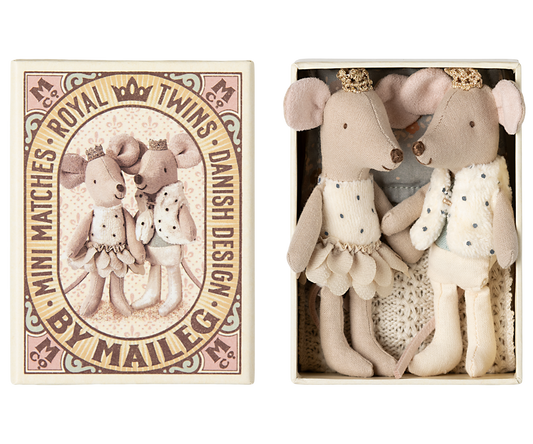 Royal Twin Mice- Little sister and Little brother in matchbox