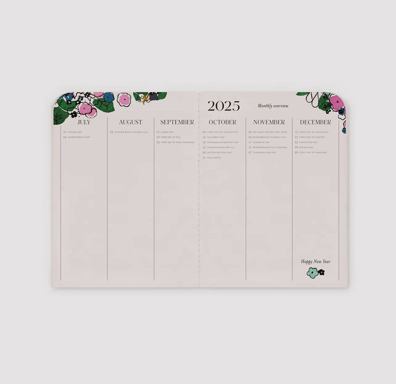 2025 Monthly Agenda, Florale