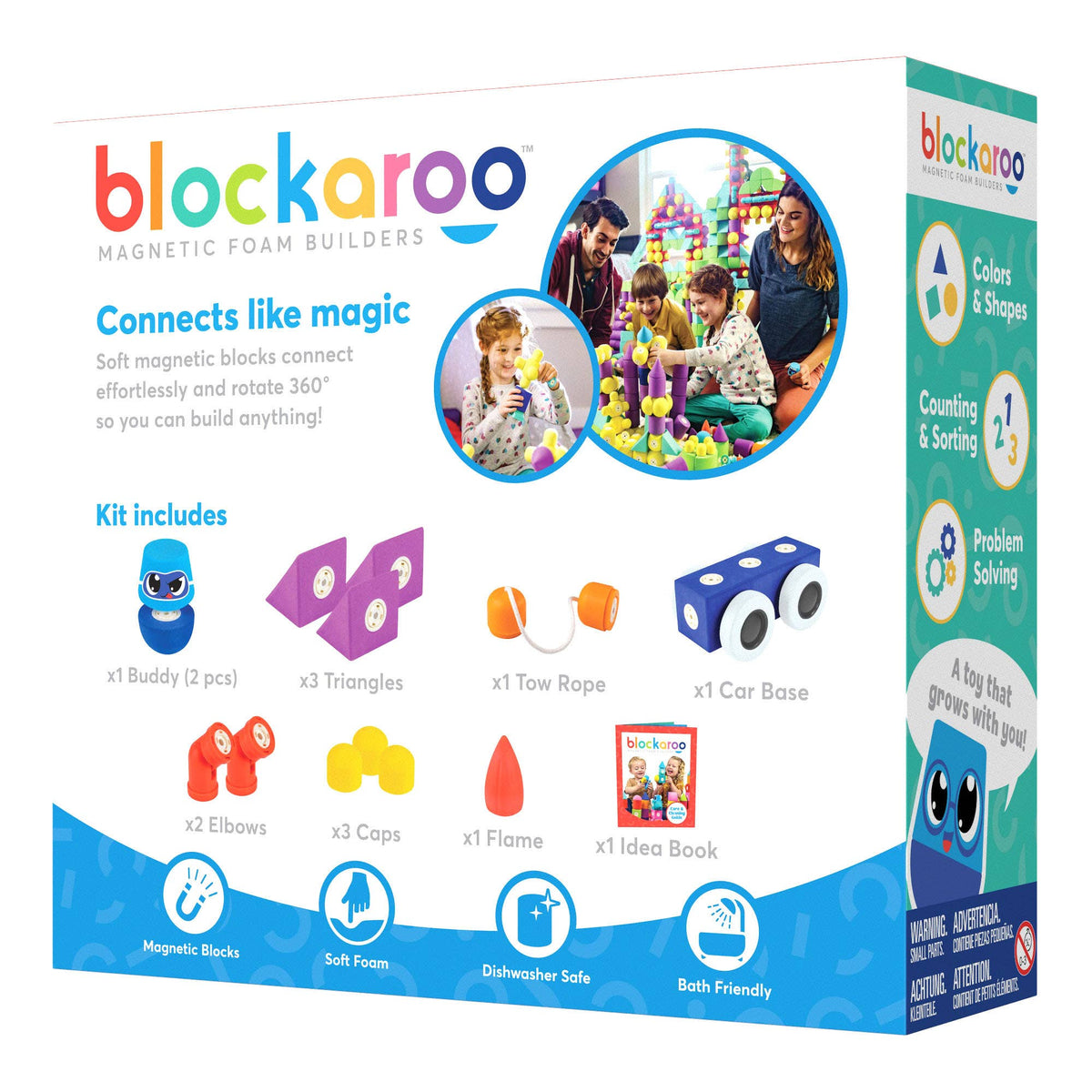 Blockaroo Magnetic Foam Blocks, 13-Pc Roadster, Ages 3+