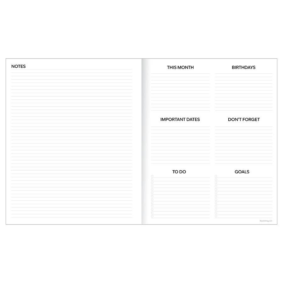 July 2026 - June 2027 Linen Lines Large Monthly Planner