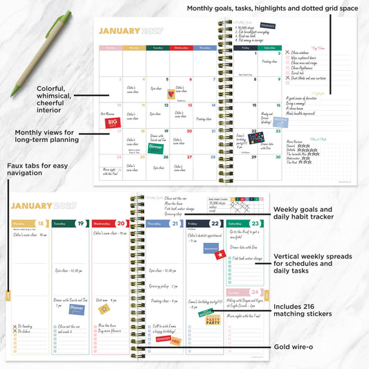 July 2026 - June 2027 Lovely Lemon Weekly Monthly Planner