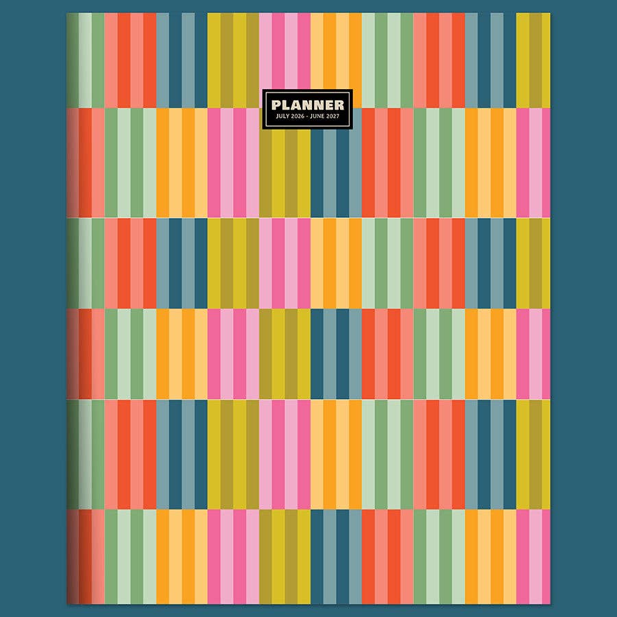July 2026 - June 2027 Blocked Colors Large Monthly Planner