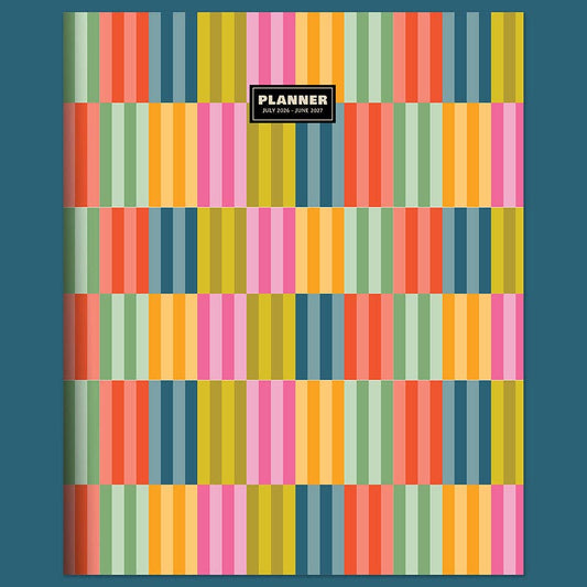 July 2026 - June 2027 Blocked Colors Large Monthly Planner