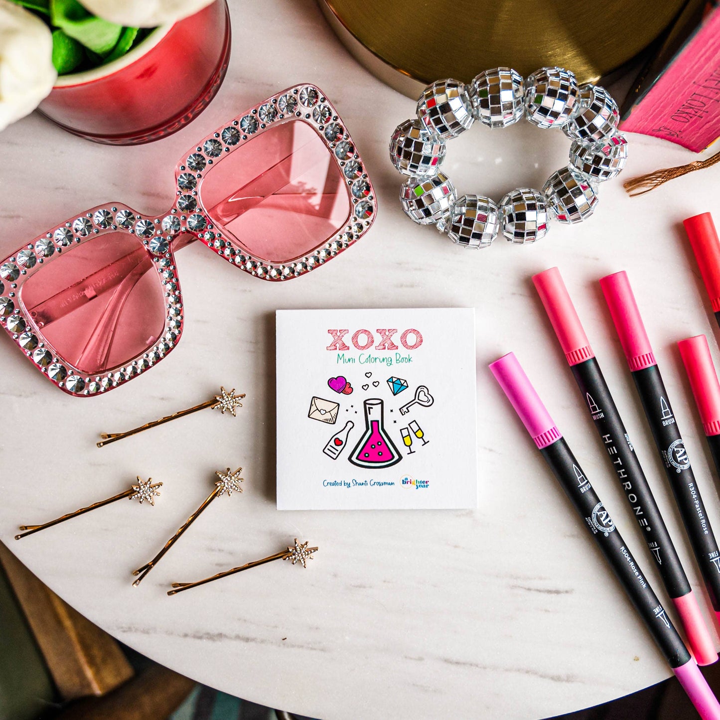 XOXO Mini Valentine Themed designs Coloring Book for Adult