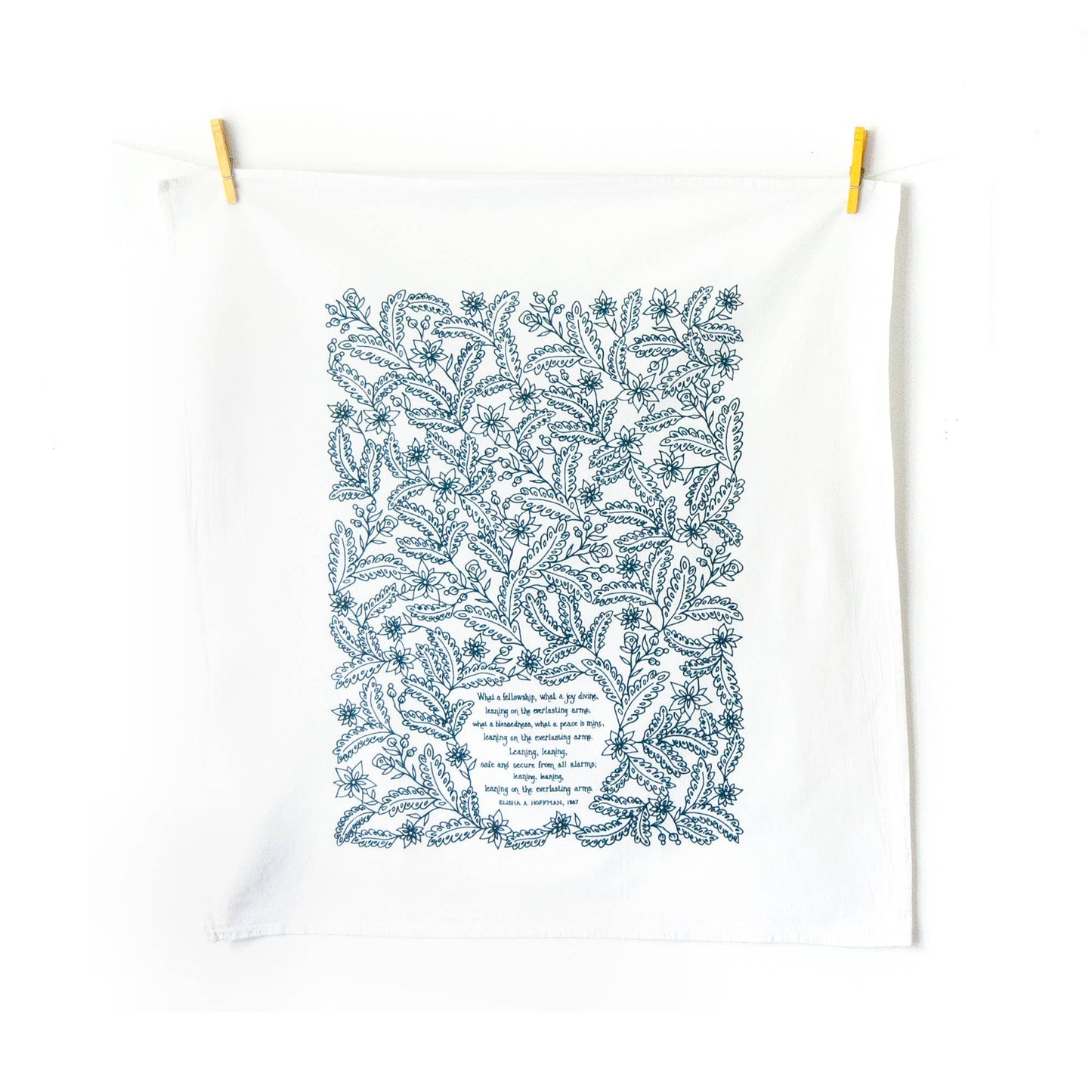 Leaning On The Everlasting Arms Hymn Tea Towel