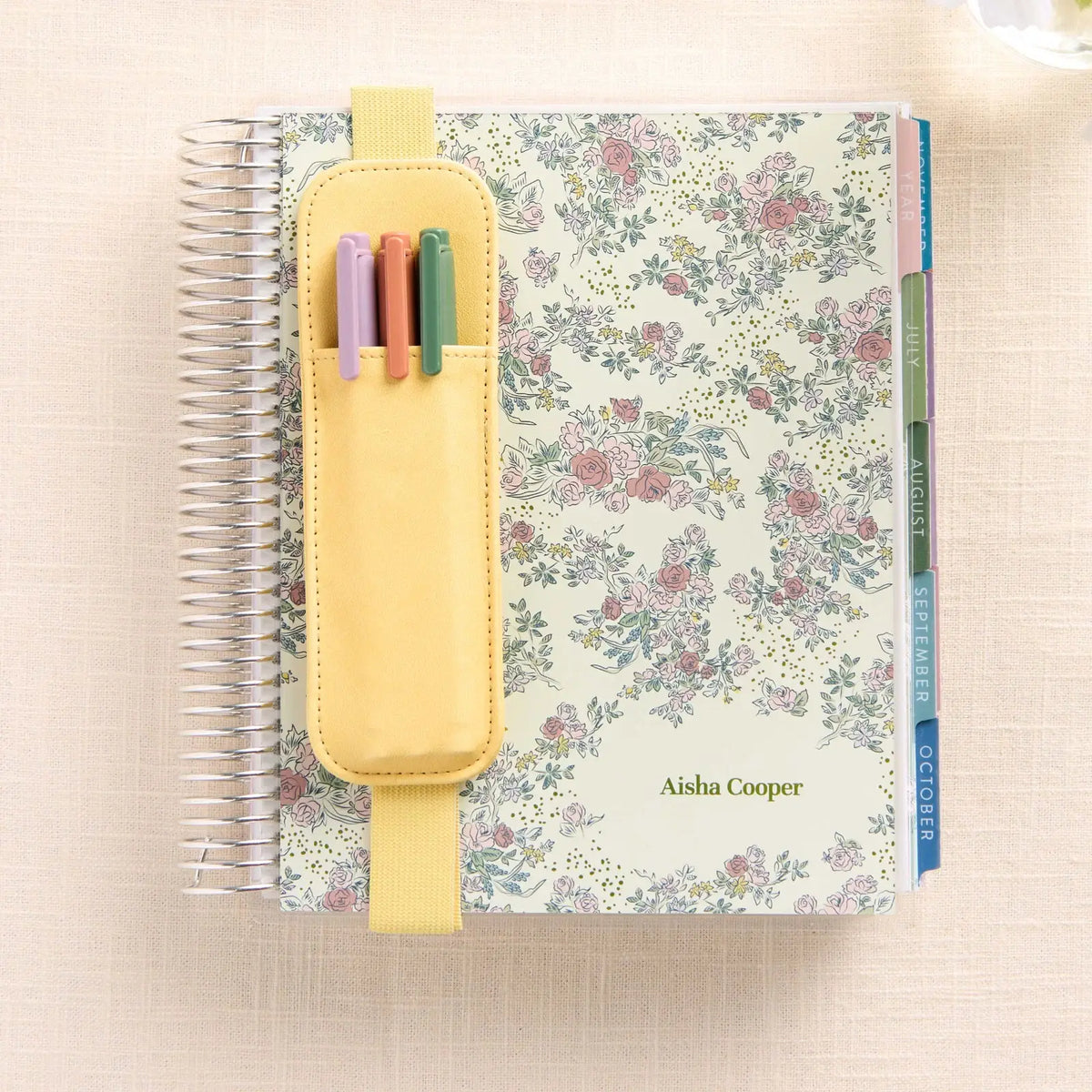 Adjustable Elastic Band Pen Holder - Butter
