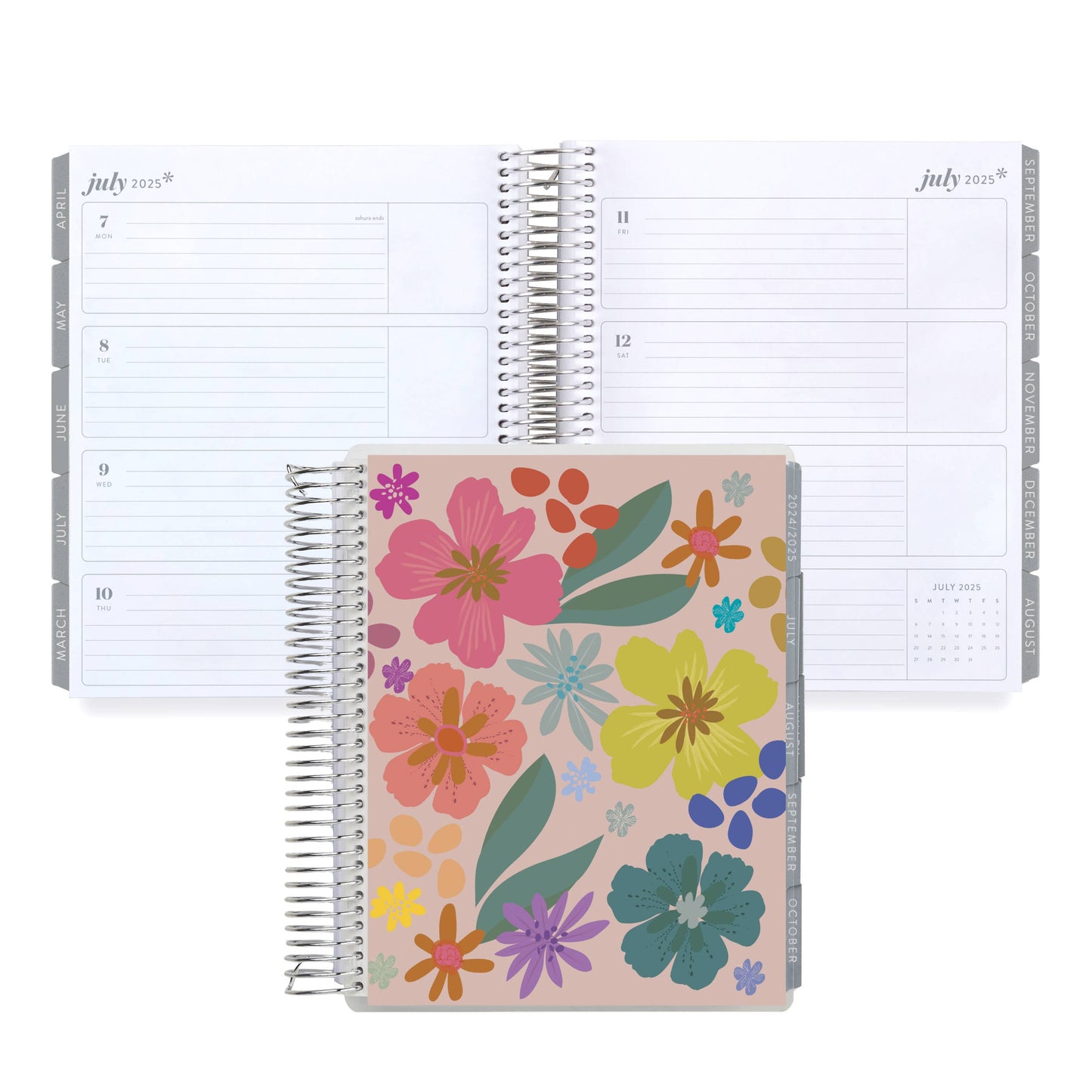 7x9 Horizontal Life Planner - Popping Petals design