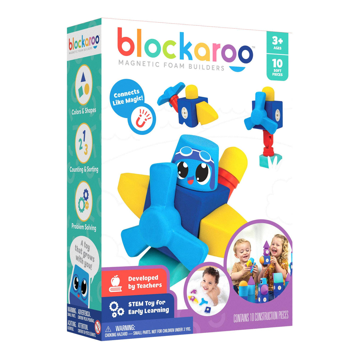 Blockaroo Magnetic Foam Blocks, 10-Pc Plane, Ages 3+