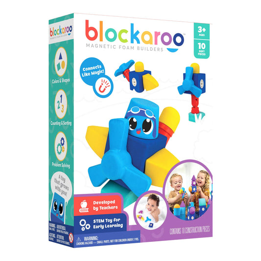Blockaroo Magnetic Foam Blocks, 10-Pc Plane, Ages 3+