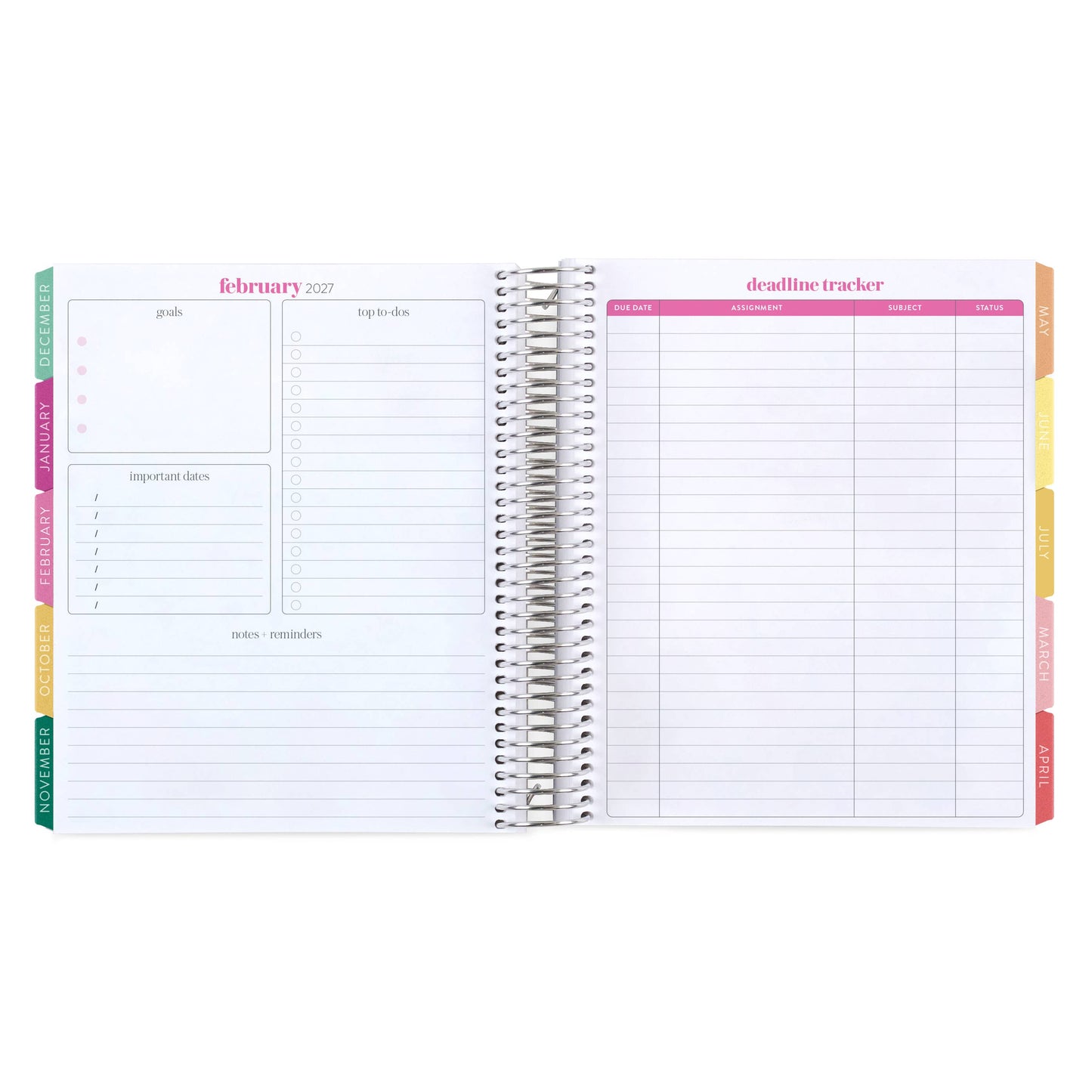 7x9 Coiled Academic Planner - Crochet Brights