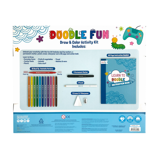 Doodle Fun: Draw & Color Activity Kit (17 PC Set)