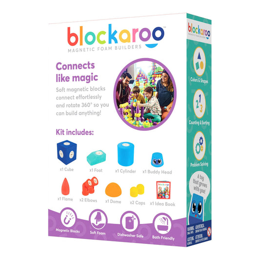 Blockaroo Magnetic Foam Blocks, 10-Pc Robot, Ages 3+