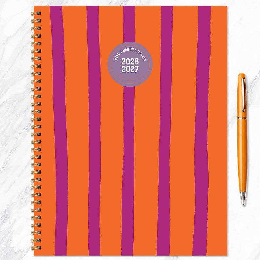 Statement Stripe Large Weekly Monthly Planner 2026-2027