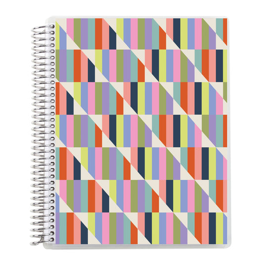 7x9 Hypnotic Coiled Notebook - lined, platinum coil