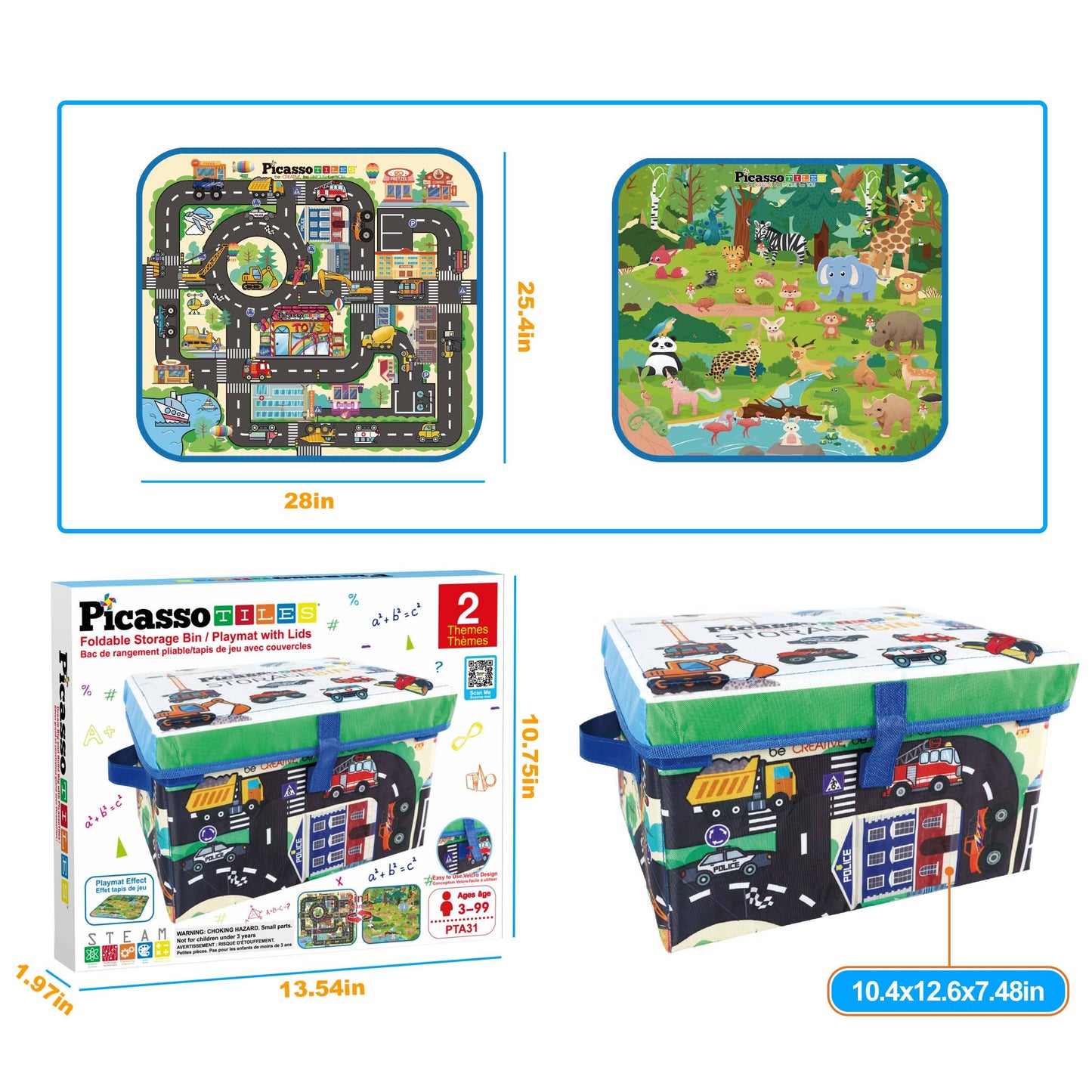 Storage Bin Toy Box & Playmat PTA31