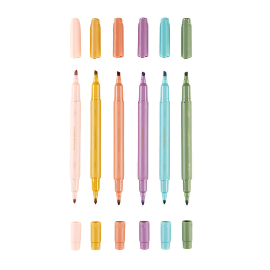 Dual-Tip Highlighters 6-pack - Bold Blooms