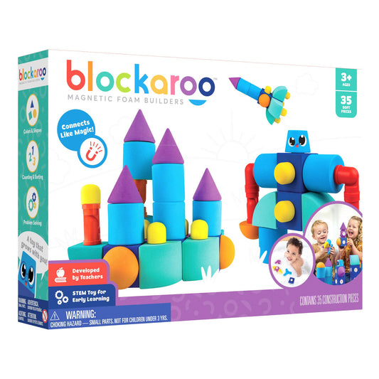 Blockaroo Magnetic Foam Blocks, 35-Pc Castle Set, Ages 3+