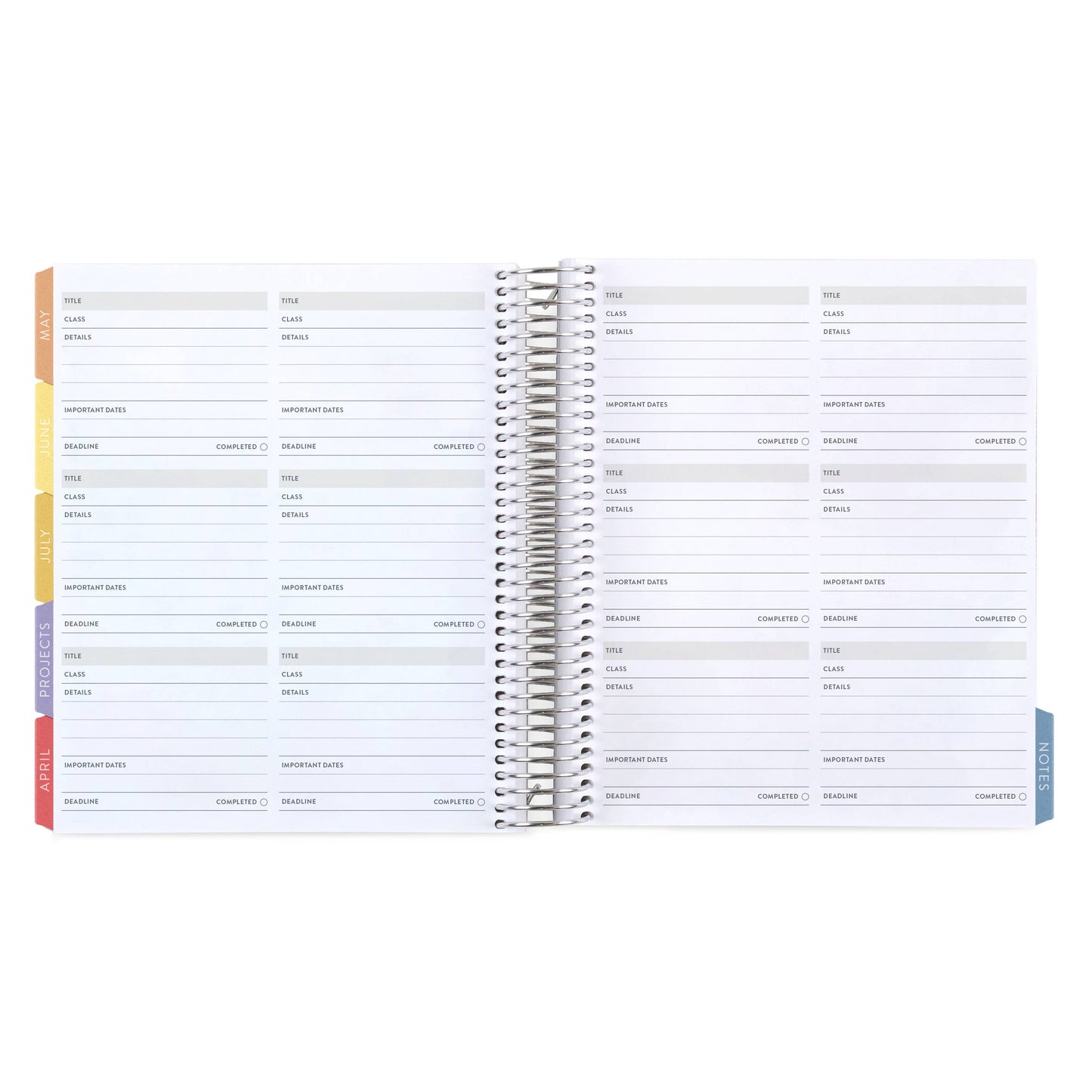 7x9 Coiled Academic Planner - Crochet Brights