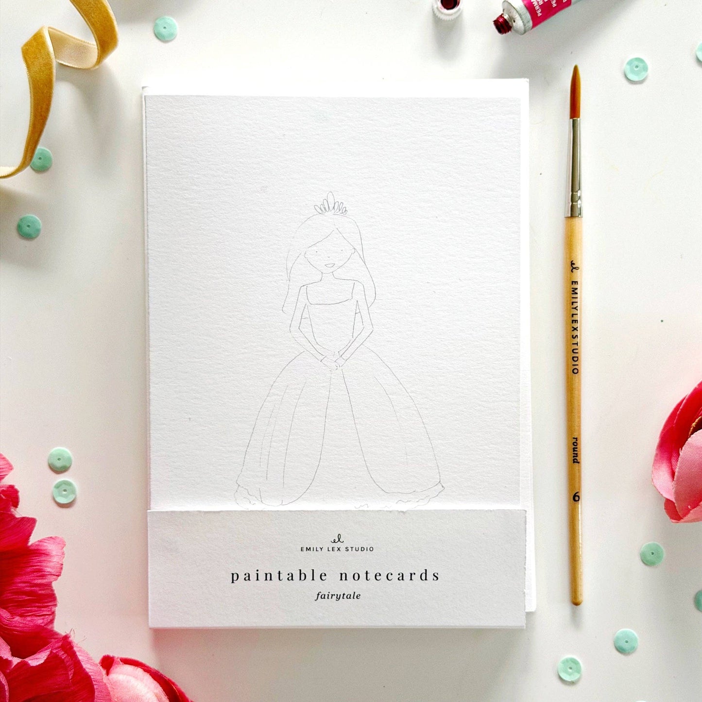 Emily Lex Studio Fairytale Paintable Watercolor Notecard Set