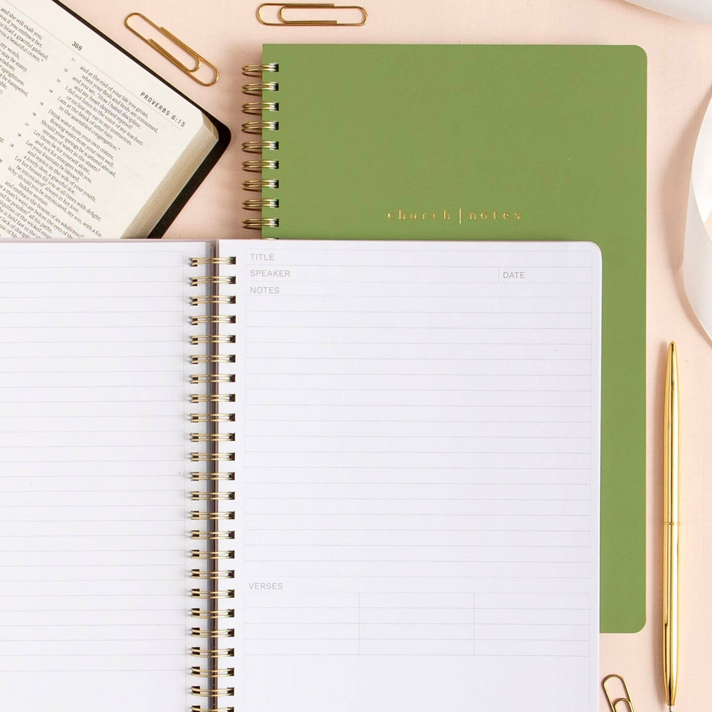 Church Notes Co. Olive Church Notes Bible Reference Notebook