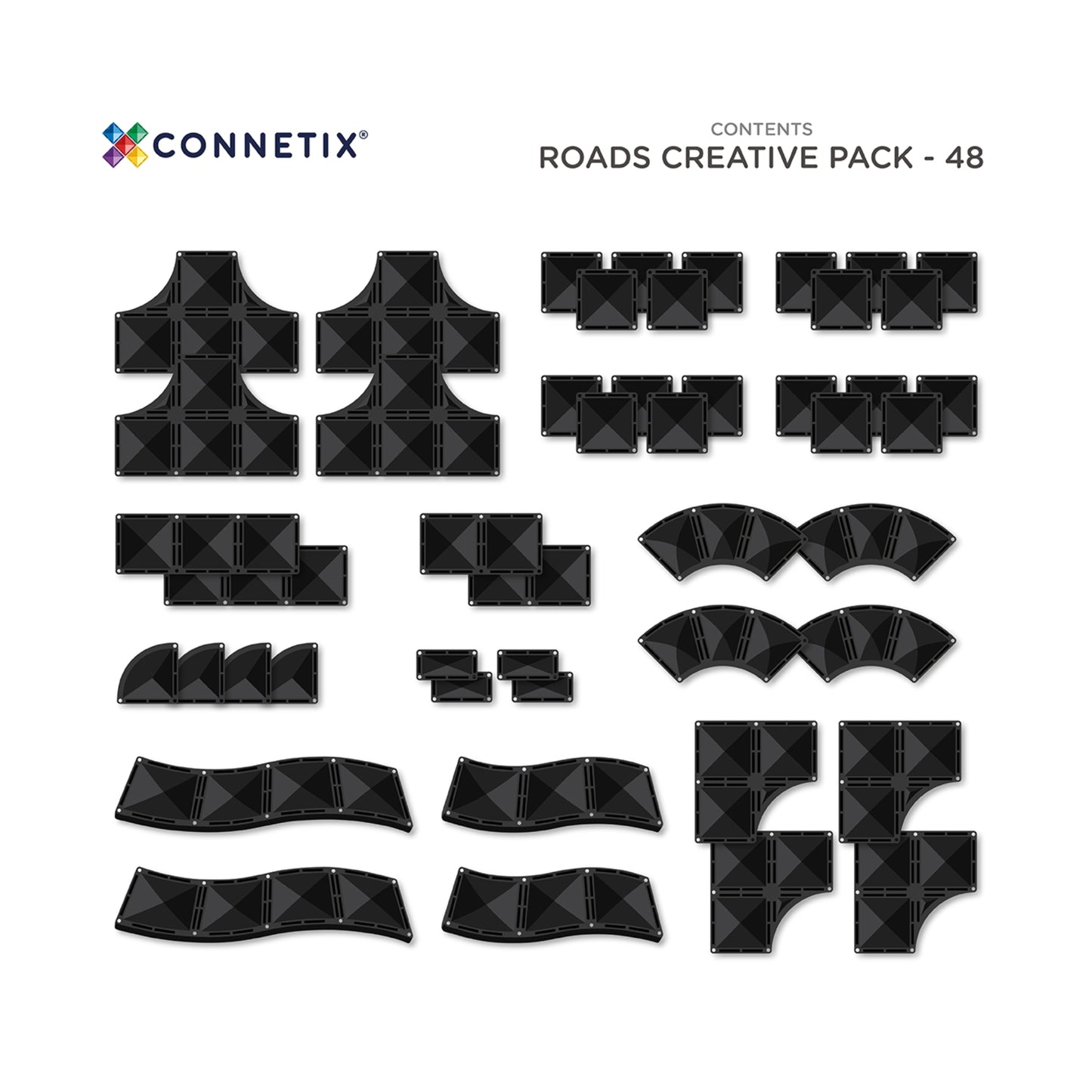 Connetix Creative Roads Pack 48 pc