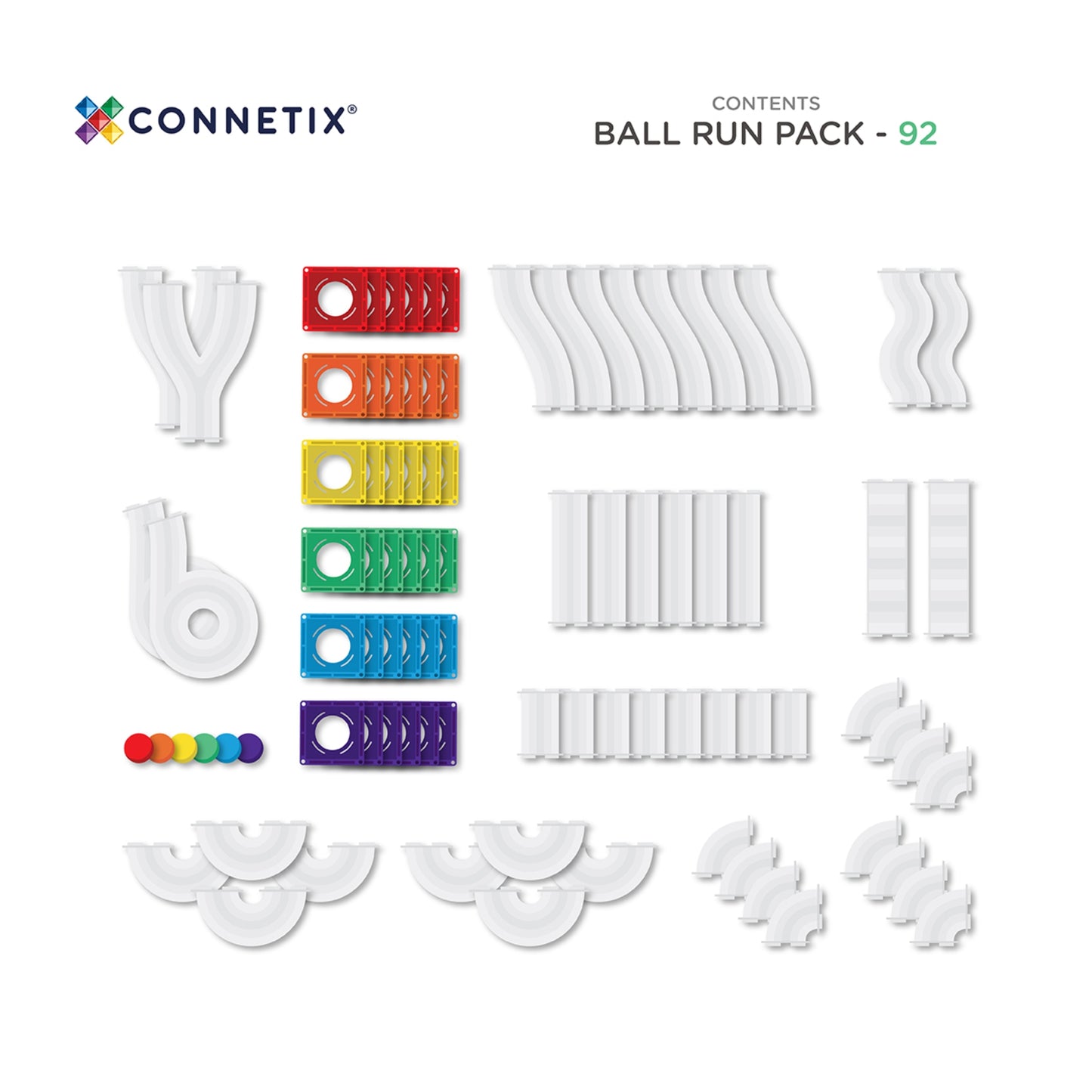 Connetix Rainbow Ball Run Pack 92 pc