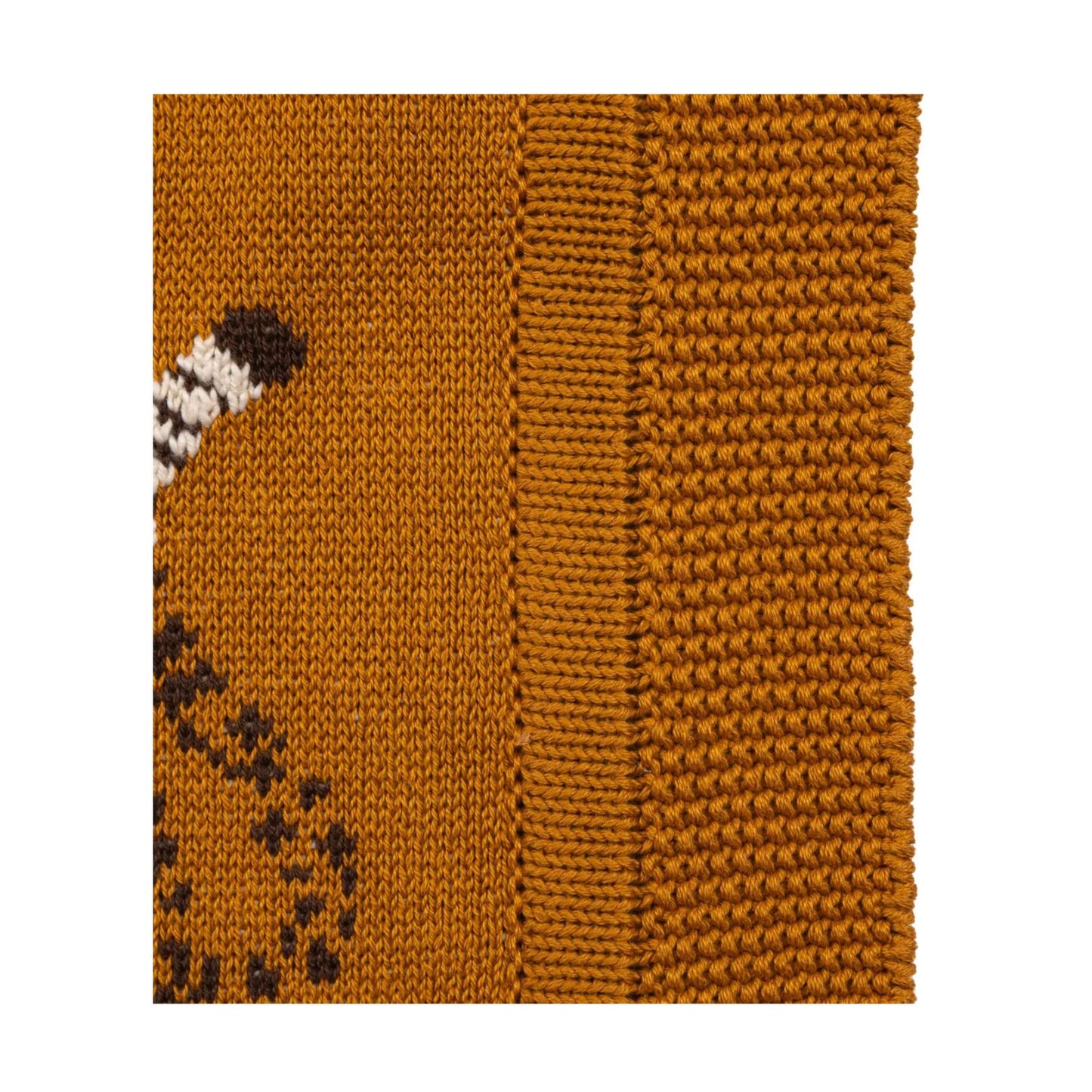 Creative Co-Op Cotton Knit Blanket with Cheetahs