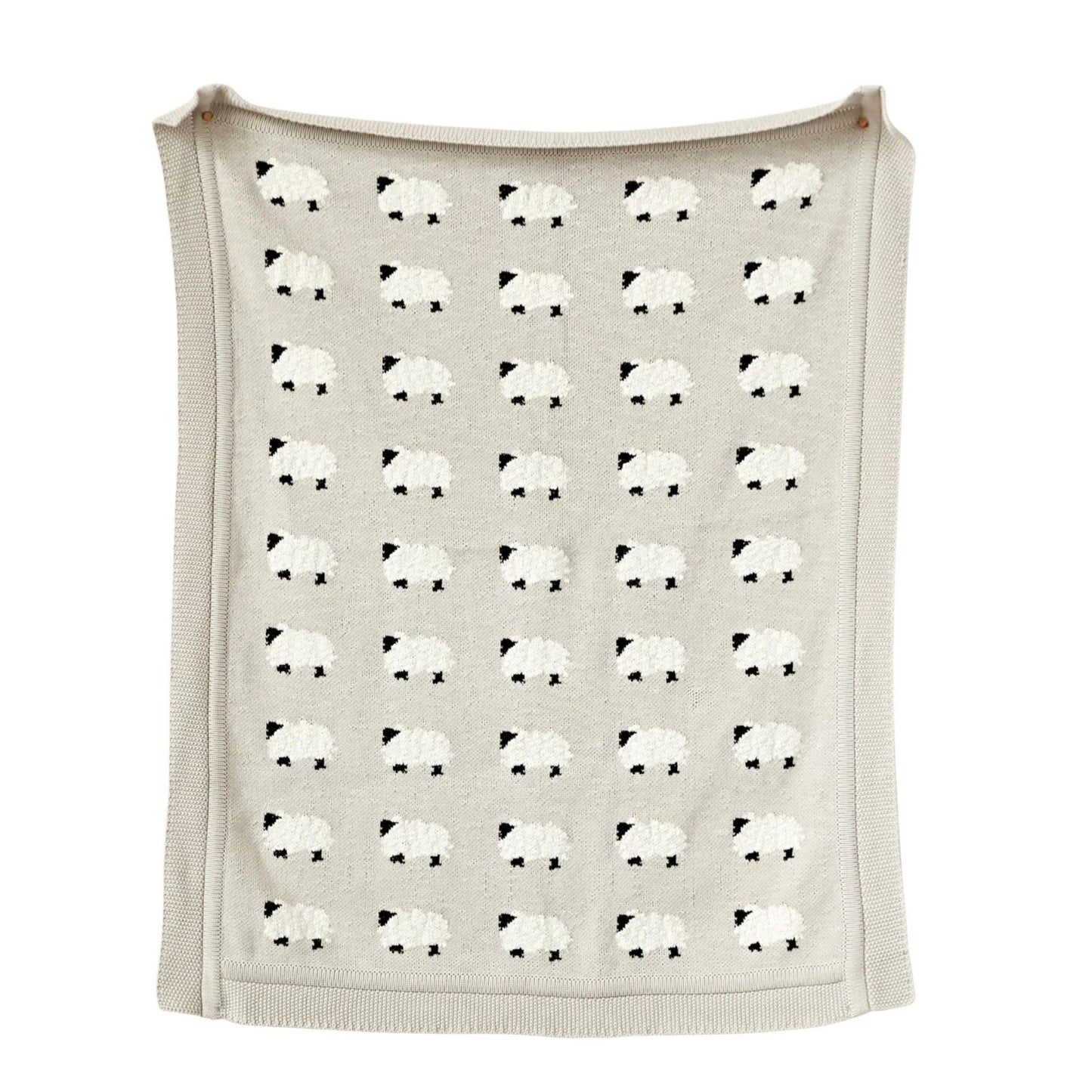Creative Co-Op Knit Baby Blanket with Sheep
