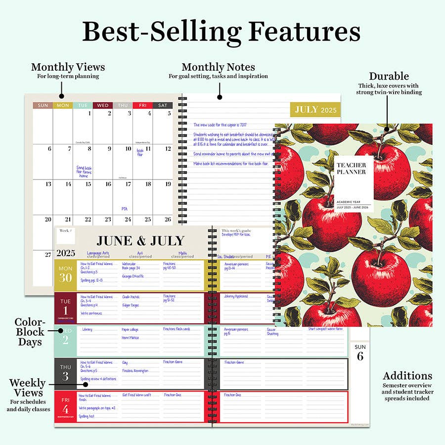 July 2025 - June 2026 Heirloom Apples Teacher Lesson Planner