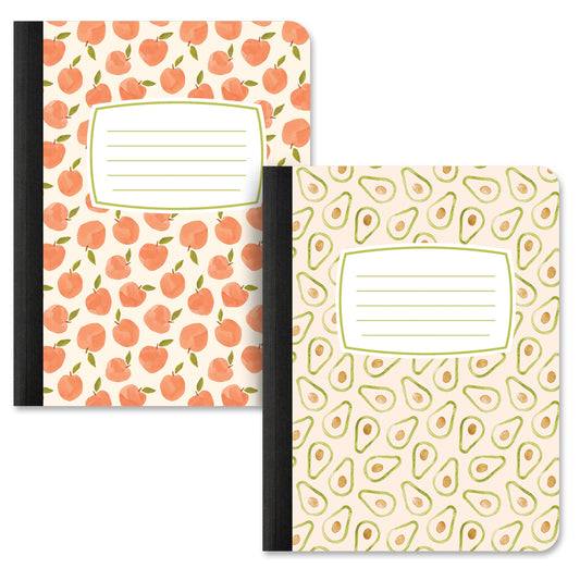 Peaches & Avocados Composition Book Duo