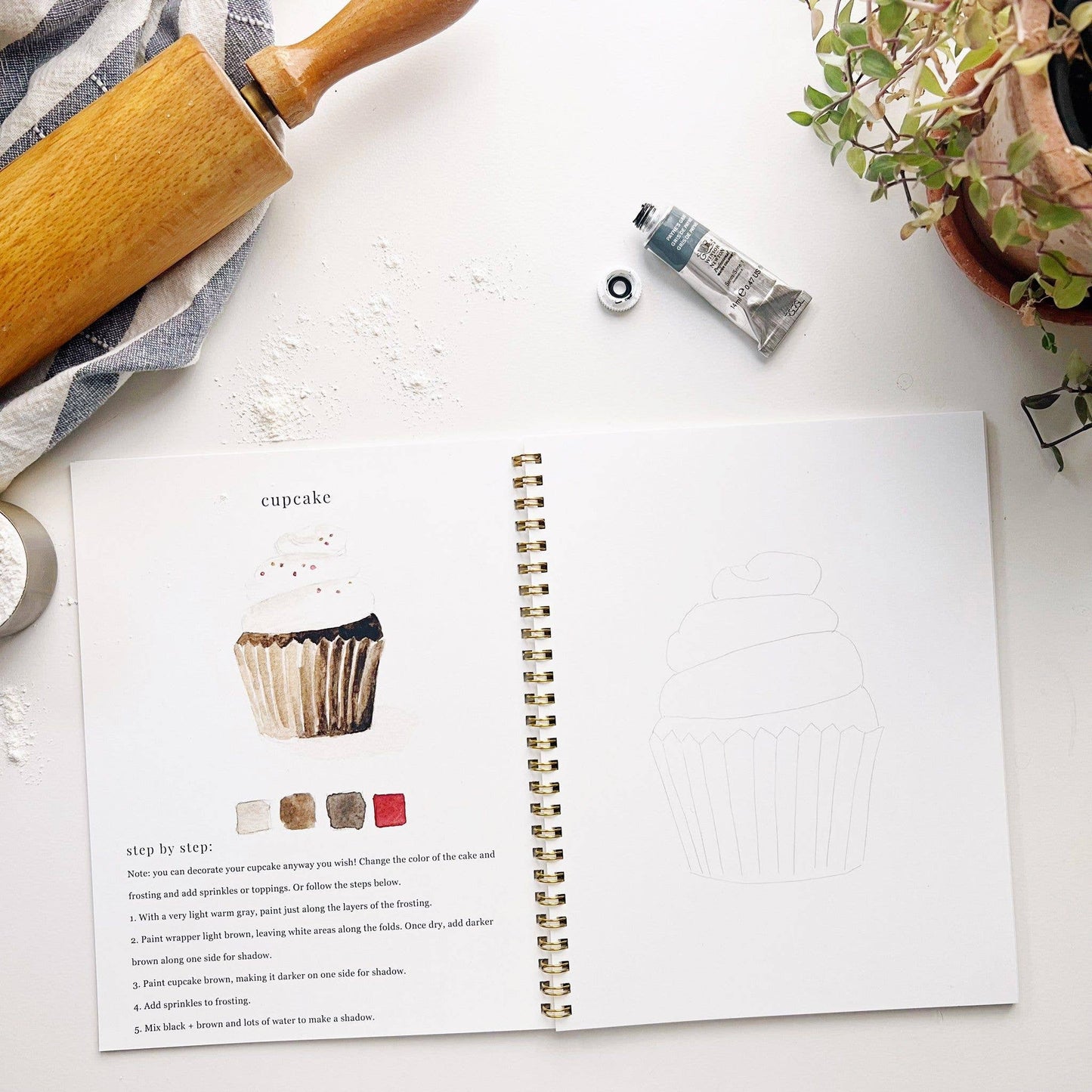 baking watercolor workbook