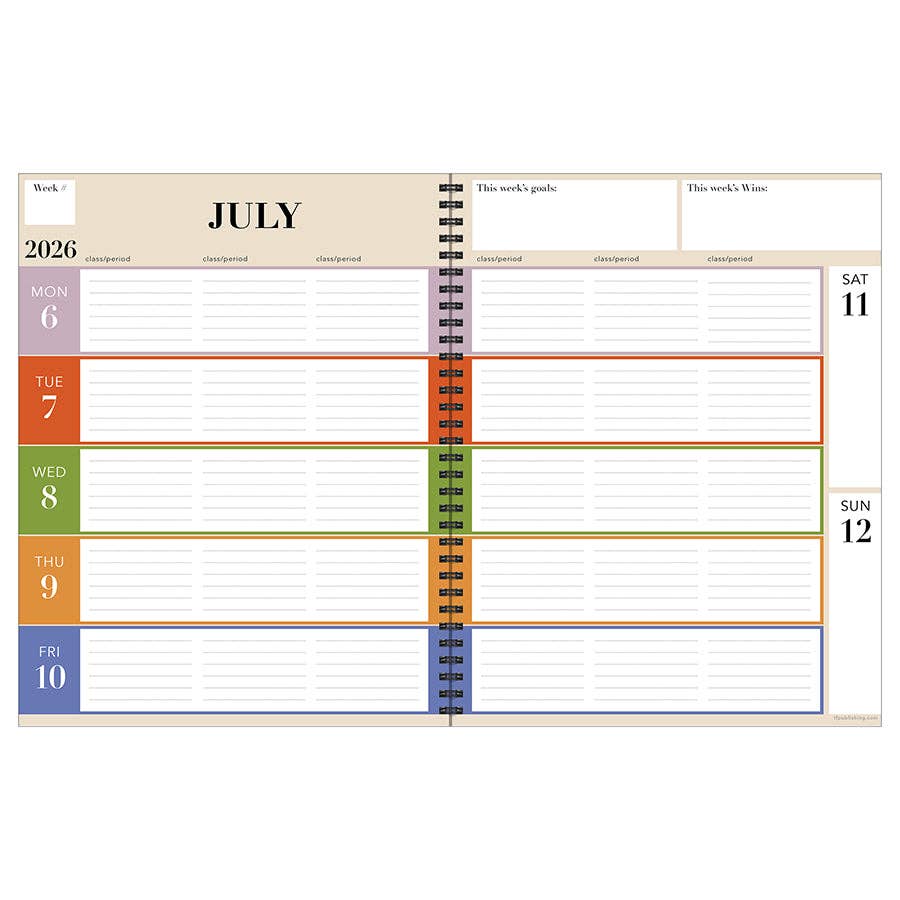 July 2026 - June 2027 Apples Teacher Lesson Planning Book