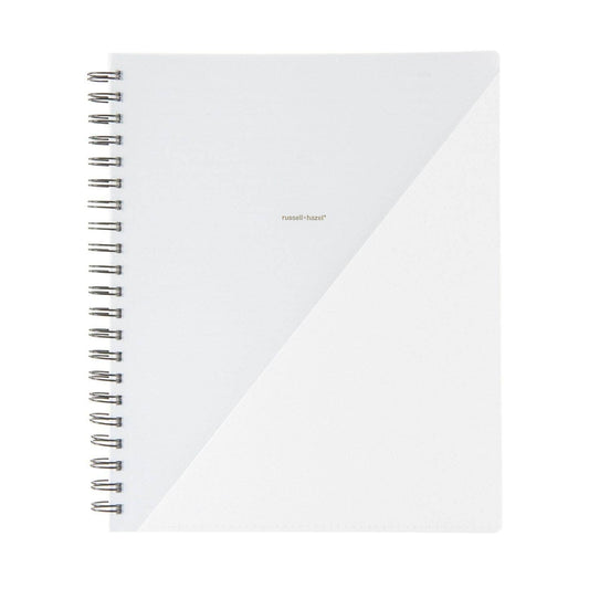 SIGNATURE SPIRAL NOTEBOOK WITH POCKET – WHITE