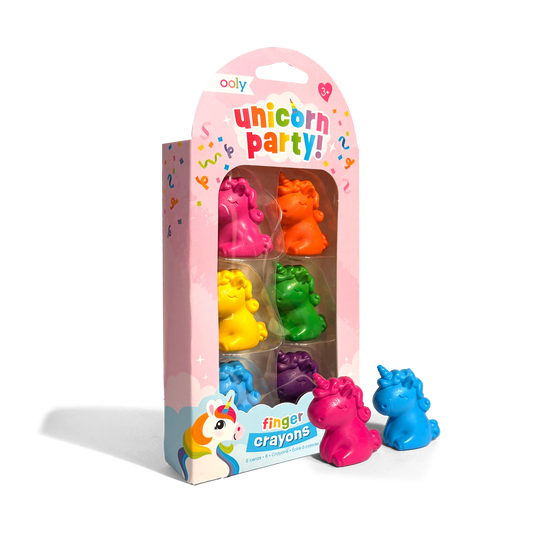 Unicorn Party Finger Crayons - Set of 6