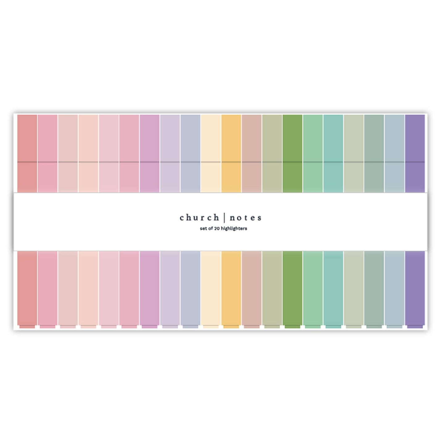 Church Notes Co. Faithful Highlights — Bible Study Highlighter Set of 20 Colors