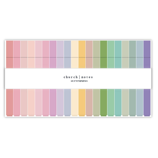 Church Notes Co. Faithful Highlights — Bible Study Highlighter Set of 20 Colors